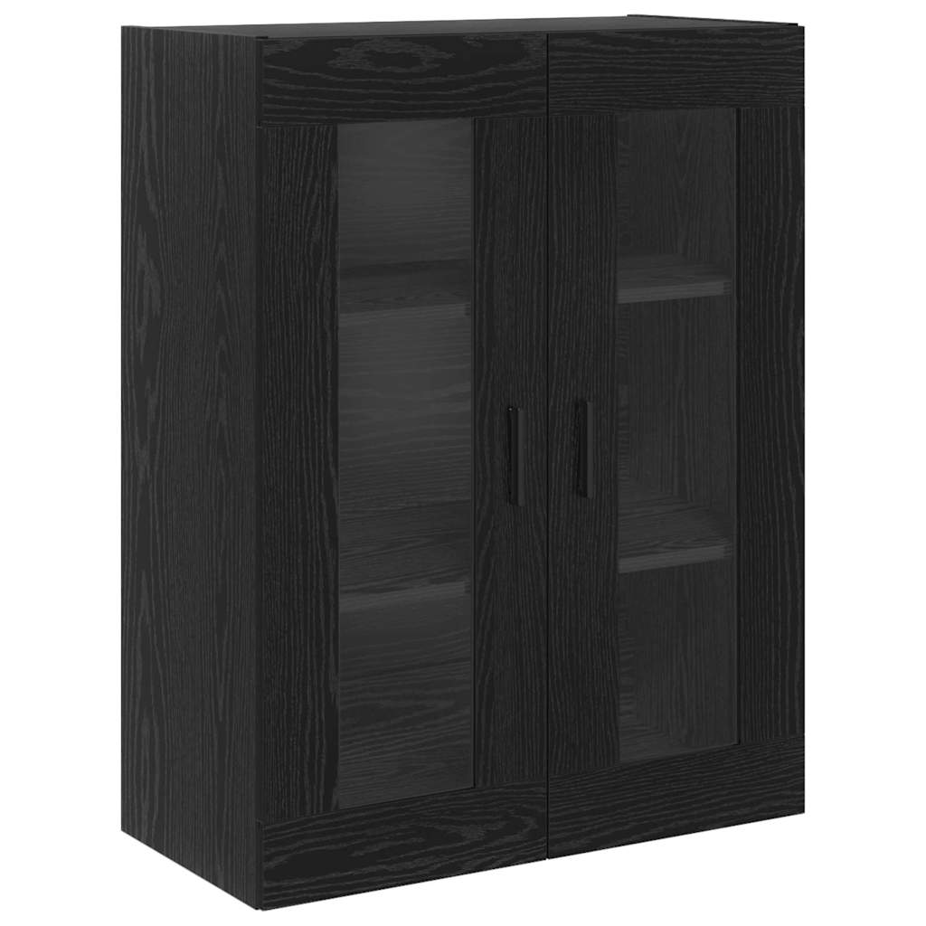 Highboard 2 pcs Μαύρη Οξυά Σύνθετο Ξύλο και Γυαλί - Pakobazaar
