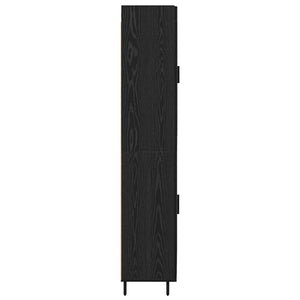 Highboard 2 pcs Μαύρη Οξυά Σύνθετο Ξύλο και Γυαλί - Pakobazaar