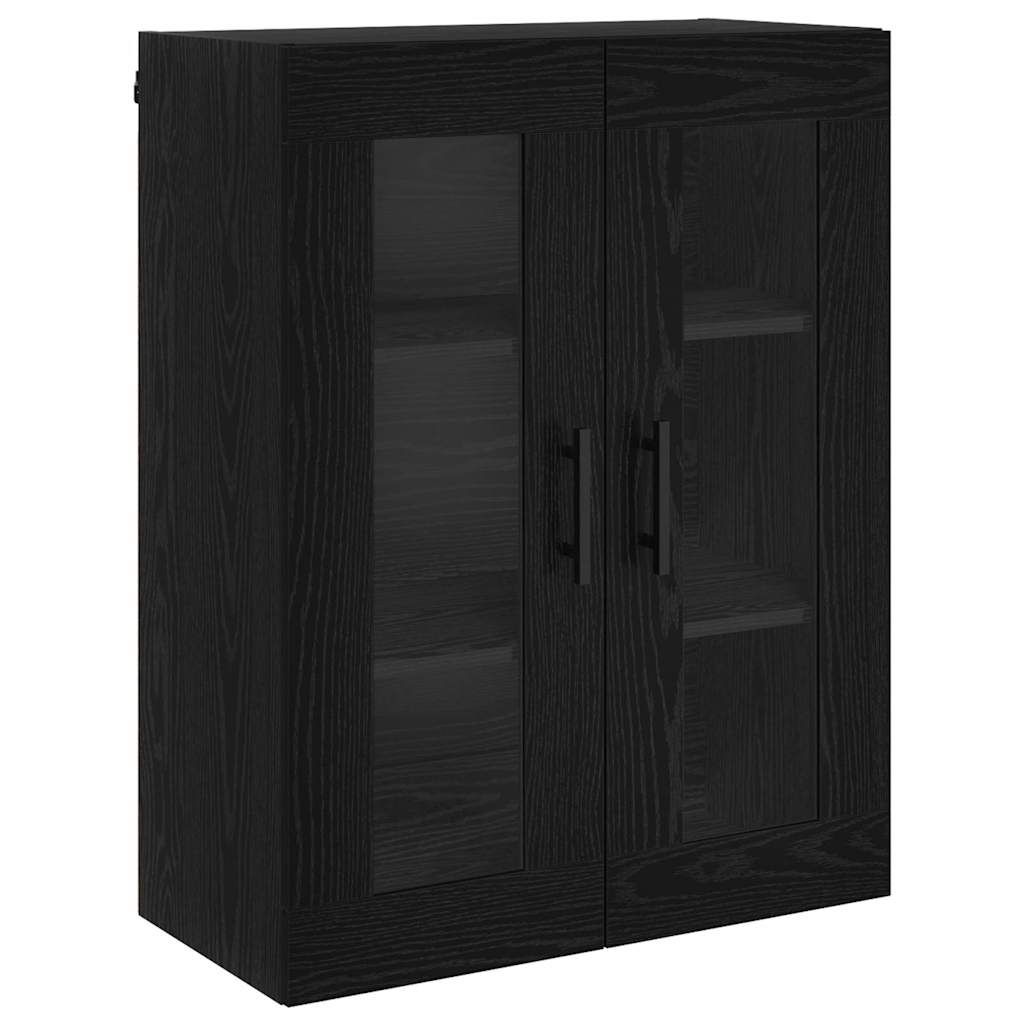 Highboard με συρτάρι 2 pcs Μαύρη Οξυά Σύνθετο Ξύλο και Γυαλί - Pakobazaar
