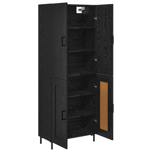 Highboard Μαύρη Οξυά 69,5 x 34 x 180 εκ. Επεξεργασμένο Ξύλο