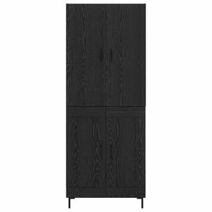 Highboard Μαύρη Οξυά 69,5 x 34 x 180 εκ. Επεξεργασμένο Ξύλο