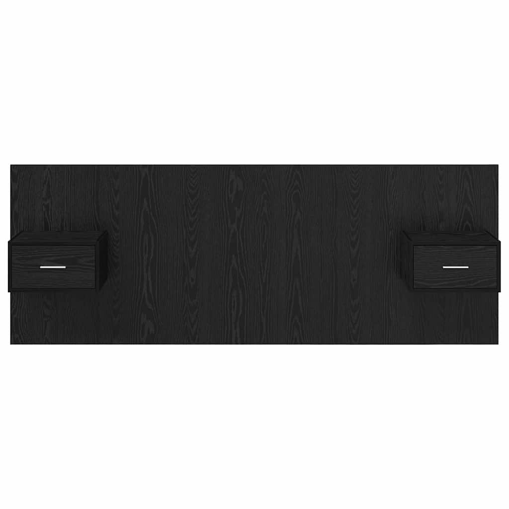 Κεφαλή κρεβατιού με κομοδίνο με συρτάρι 3 pcs Μαύρη Οξυά