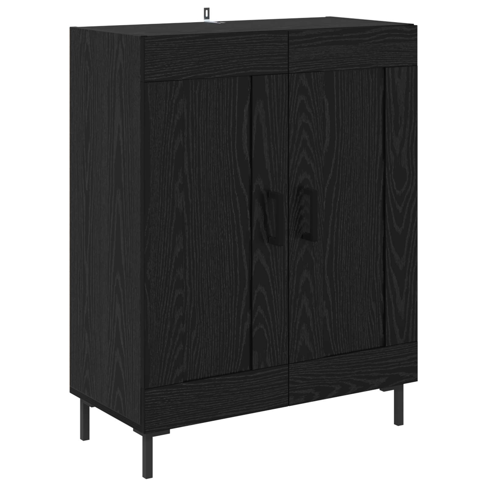 Highboard Μαύρη Οξυά 69,5 x 34 x 180 εκ. Επεξεργασμένο ξύλο