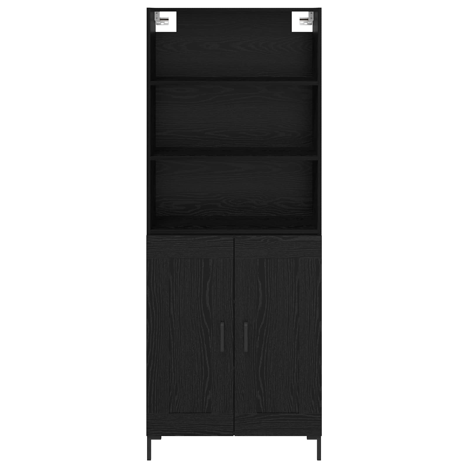 Highboard Μαύρη Οξυά 69,5 x 34 x 180 εκ. Επεξεργασμένο ξύλο