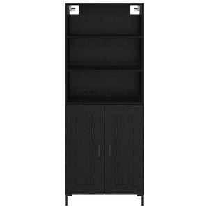 Highboard Μαύρη Οξυά 69,5 x 34 x 180 εκ. Επεξεργασμένο Ξύλο