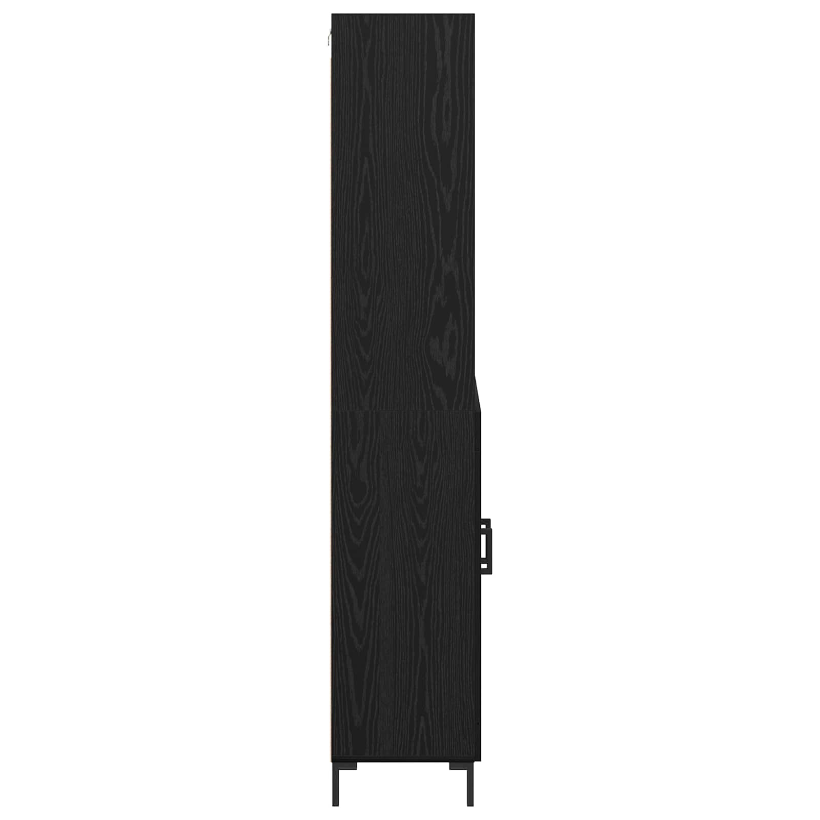 Highboard Μαύρη Οξυά 69,5 x 34 x 180 εκ. Επεξεργασμένο ξύλο
