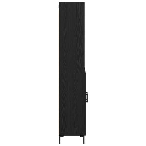 Highboard Μαύρη Οξυά 69,5 x 34 x 180 εκ. Επεξεργασμένο Ξύλο