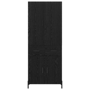 Highboard Μαύρη Οξυά 69,5 x 34 x 180 εκ. Επεξεργασμένο Ξύλο