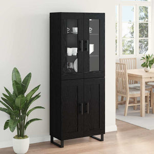 Highboard 2 τμχ. Μαύρη Οξυά 69,5 x 34 x 180 εκ.