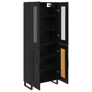 Highboard 2 τμχ. Μαύρη Οξυά 69,5 x 34 x 180 εκ.