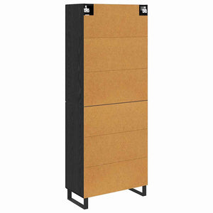 Highboard 2 τμχ. Μαύρη Οξυά 69,5 x 34 x 180 εκ.