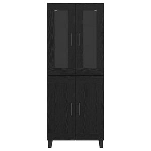 Highboard 2 τμχ. Μαύρη Οξυά 69,5 x 34 x 180 εκ.