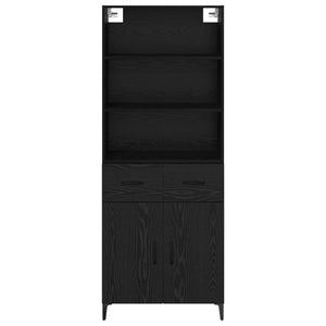 Highboard Μαύρη Οξυά 69,5 x 34 x 180 εκ. Επεξεργασμένο Ξύλο