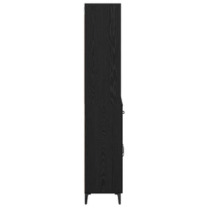 Highboard Μαύρη Οξυά 69,5 x 34 x 180 εκ. Επεξεργασμένο Ξύλο
