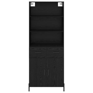 Highboard Μαύρη δρυς 69,5 x 34 x 180 εκ. Επεξεργασμένο ξύλο - Pakobazaar