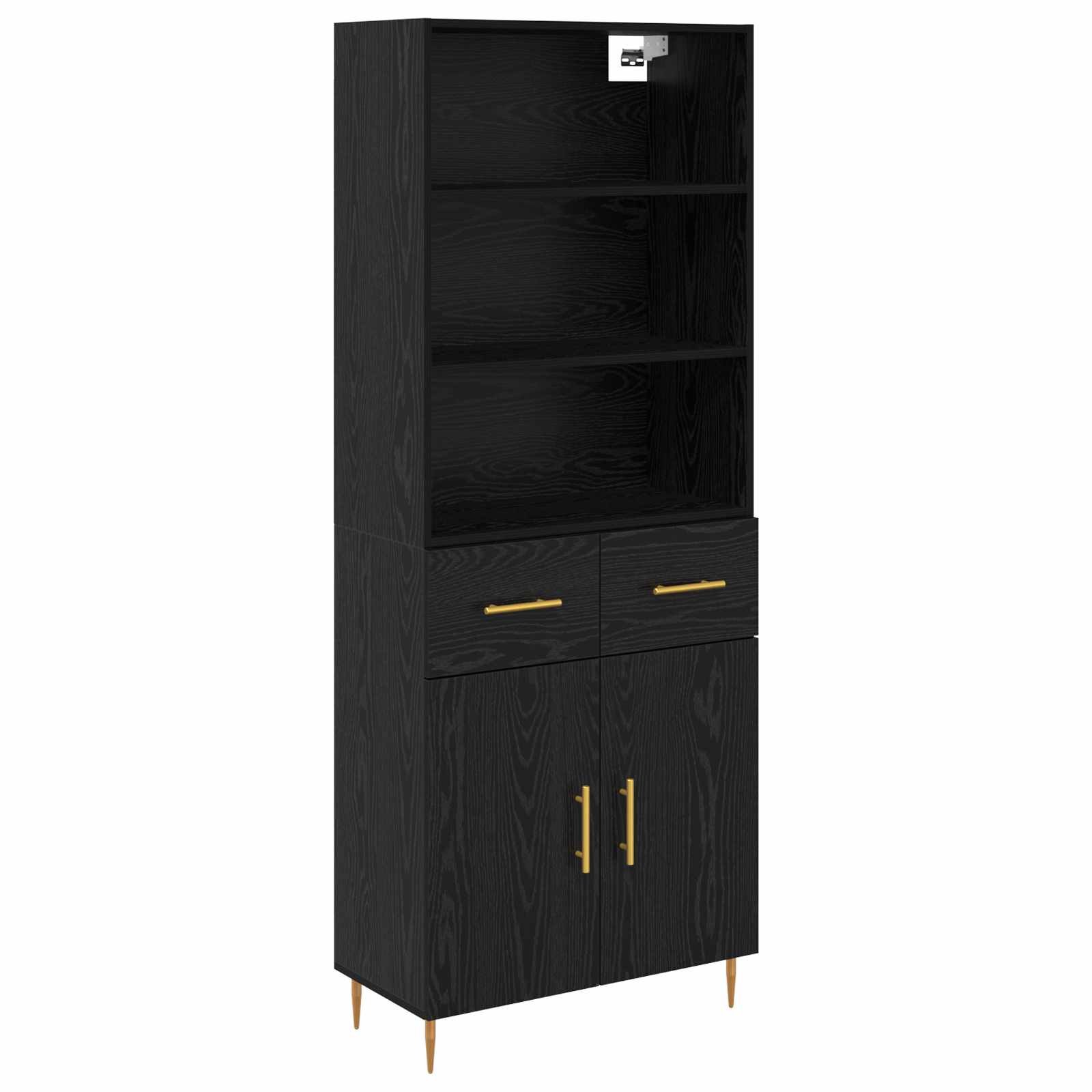 Highboard Μαύρη Οξυά 69,5 x 34 x 180 εκ. Επεξεργασμένο ξύλο - Pakobazaar
