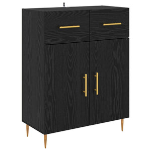 Highboard Μαύρη Οξυά 69,5 x 34 x 180 εκ. Επεξεργασμένο ξύλο - Pakobazaar