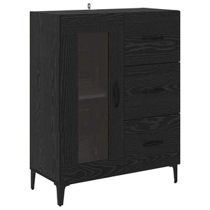 Highboard Μαύρη Οξυά 69,5 x 34 x 180 εκ. Επεξεργασμένο Ξύλο