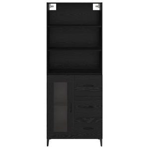 Highboard Μαύρη Οξυά 69,5 x 34 x 180 εκ. Επεξεργασμένο Ξύλο