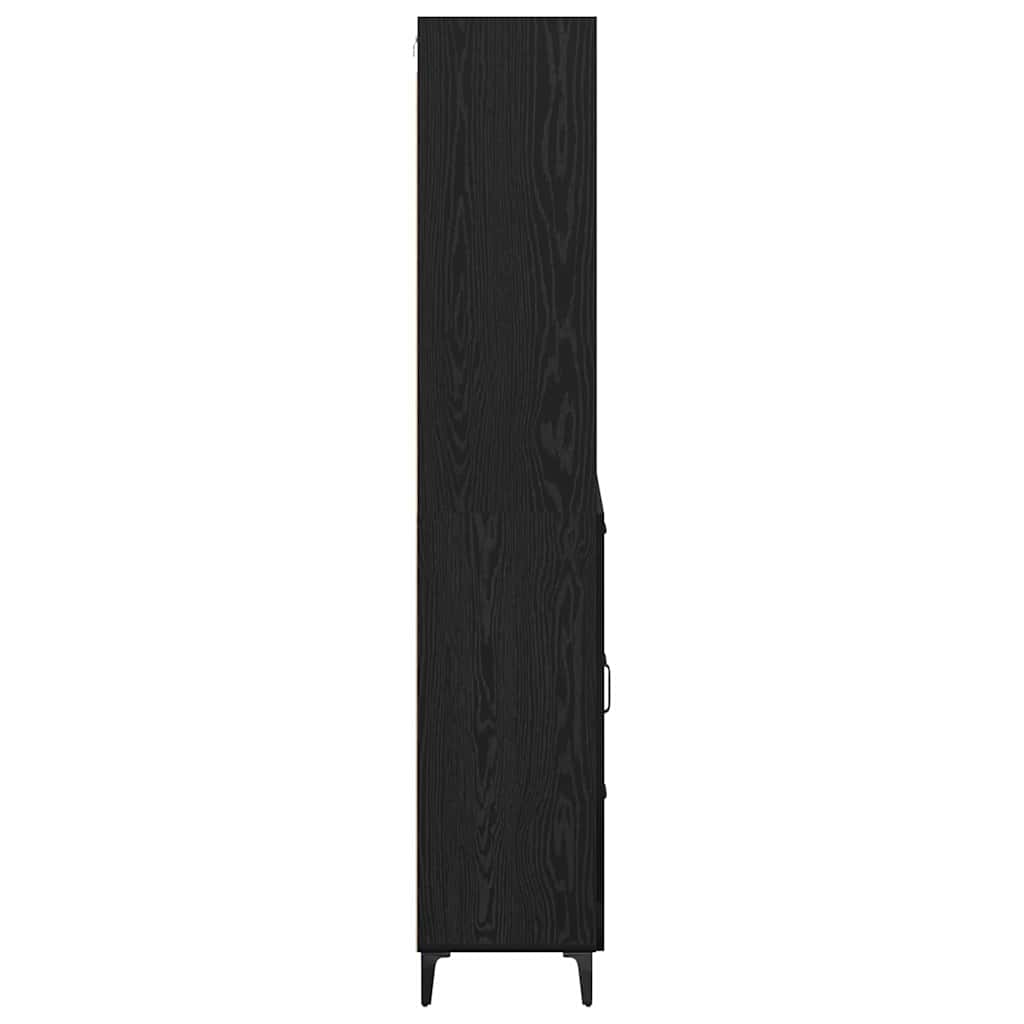 Highboard Μαύρη Οξυά 69,5 x 34 x 180 εκ. Επεξεργασμένο ξύλο