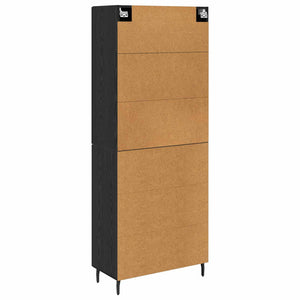 Highboard 2 pcs Μαύρη δρυς Σύνθετο Ξύλο και Γυαλί - Pakobazaar