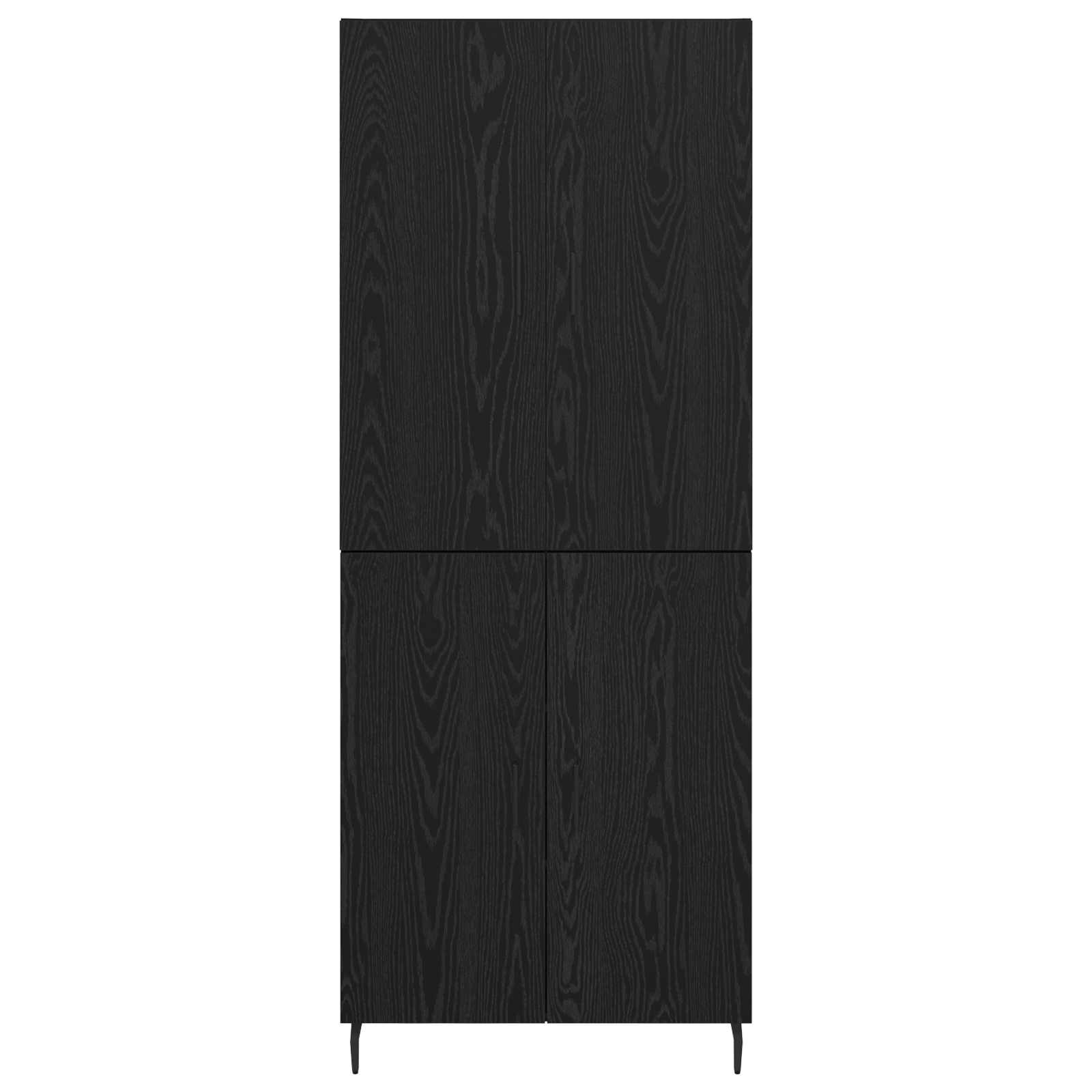 Highboard 2 pcs Μαύρη δρυς Σύνθετο Ξύλο και Γυαλί - Pakobazaar