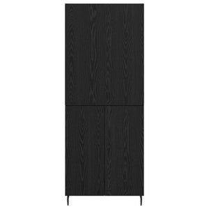 Highboard 2 pcs Μαύρη δρυς Σύνθετο Ξύλο και Γυαλί - Pakobazaar
