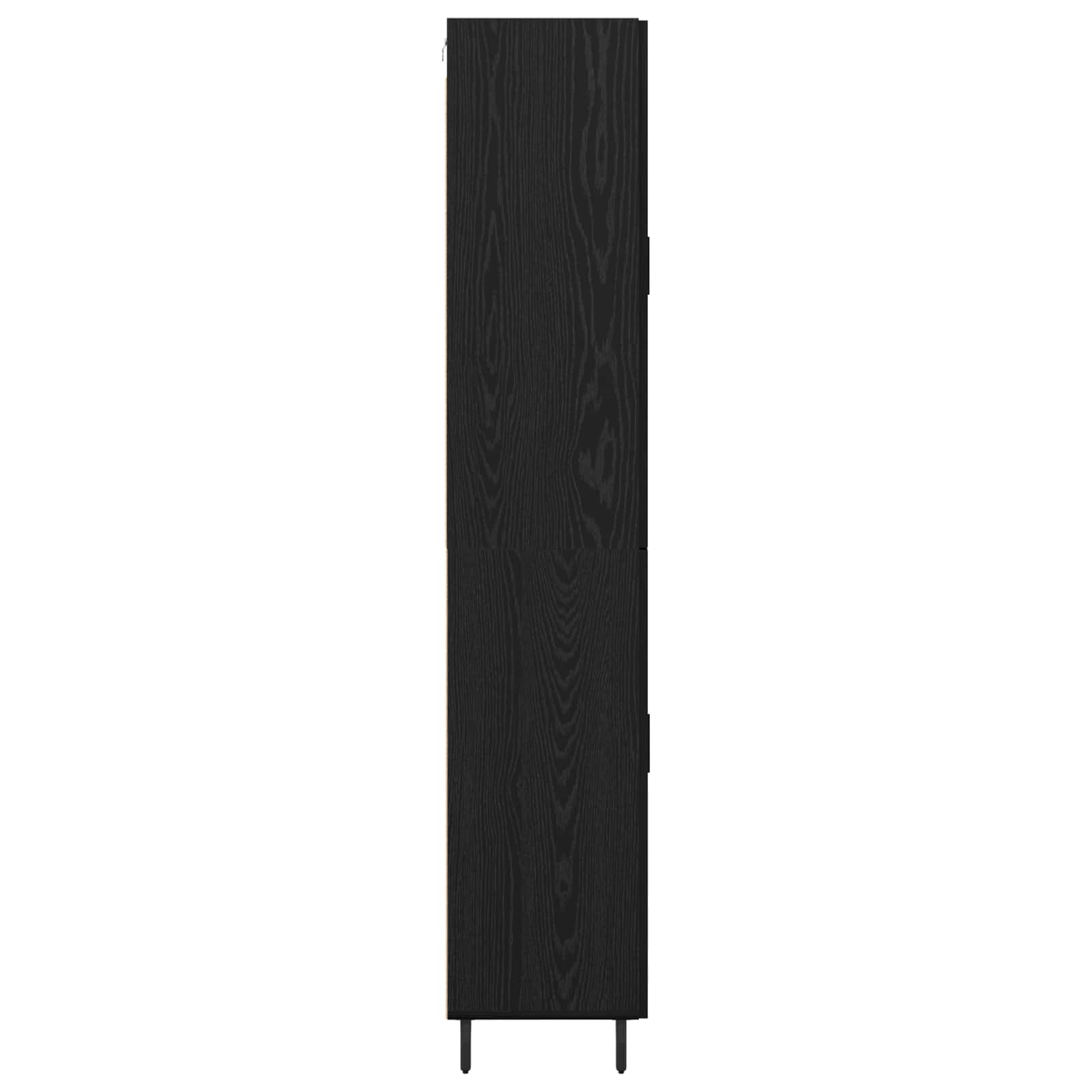 Highboard 2 pcs Μαύρη δρυς Σύνθετο Ξύλο και Γυαλί - Pakobazaar