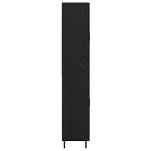 Highboard 2 pcs Μαύρη δρυς Σύνθετο Ξύλο και Γυαλί - Pakobazaar