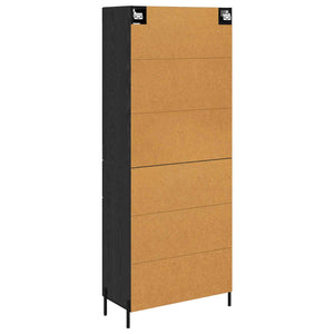 Highboard Μαύρη Οξυά 69,5 x 34 x 180 εκ. Επεξεργασμένο ξύλο - Pakobazaar