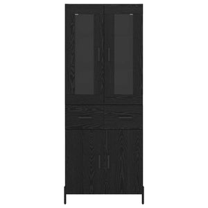 Highboard Μαύρη Οξυά 69,5 x 34 x 180 εκ. Επεξεργασμένο ξύλο - Pakobazaar