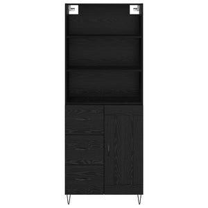 Highboard 2 τμχ. Μαύρη Οξυά 69,5 x 34 x 180 εκ.