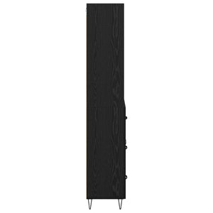 Highboard 2 τμχ. Μαύρη Οξυά 69,5 x 34 x 180 εκ.