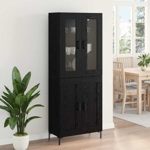Highboard 2 τμχ. Μαύρη Οξυά 69,5 x 34 x 180 εκ.