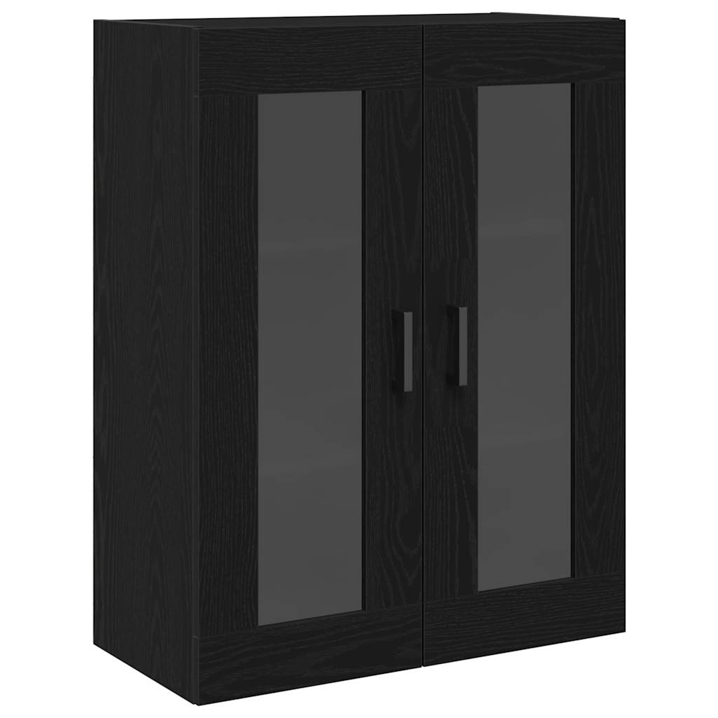 Highboard 2 pcs Μαύρη Οξυά Επεξεργασμένο ξύλο