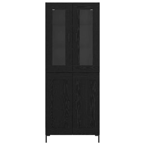 Highboard 2 τμχ. Μαύρη Οξυά 69,5 x 34 x 180 εκ.