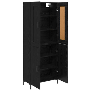 Highboard 2 τμχ. Μαύρη Οξυά 69,5 x 34 x 180 εκ.