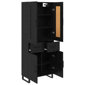 Highboard 2 τμχ. Μαύρη Οξυά 69,5 x 34 x 180 εκ.