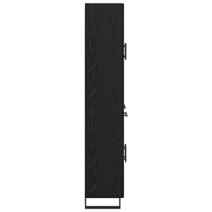 Highboard 2 τμχ. Μαύρη Οξυά 69,5 x 34 x 180 εκ.