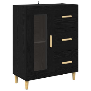 Highboard Μαύρη Οξυά 69,5 x 34 x 180 εκ. Επεξεργασμένο Ξύλο