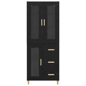 Highboard Μαύρη Οξυά 69,5 x 34 x 180 εκ. Επεξεργασμένο Ξύλο