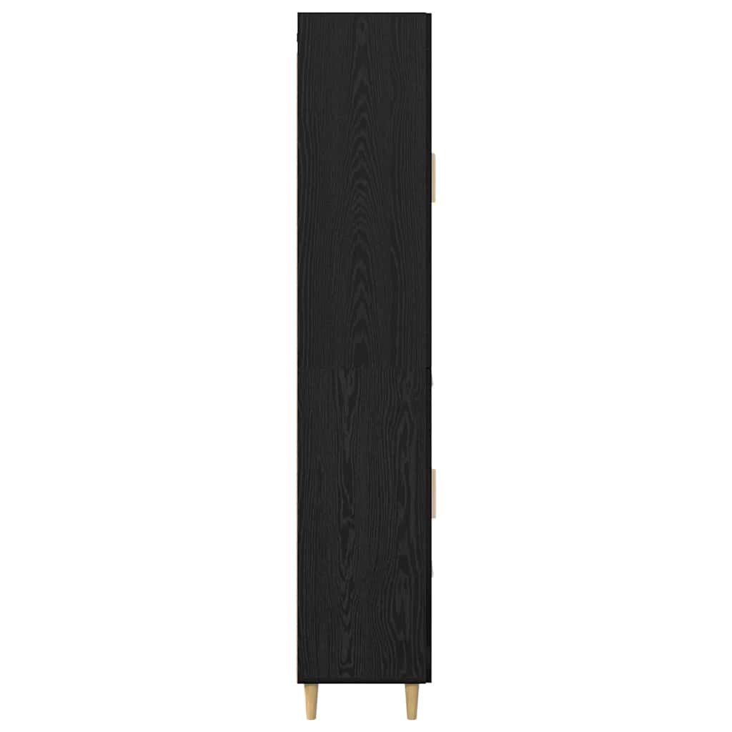 Highboard Μαύρη Οξυά 69,5 x 34 x 180 εκ. Επεξεργασμένο ξύλο