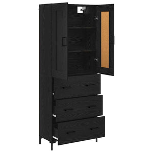 Highboard 2 τμχ. Μαύρη Οξυά 69,5 x 34 x 180 εκ.