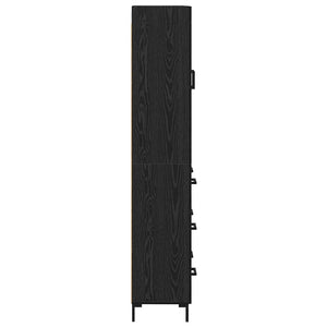 Highboard 2 τμχ. Μαύρη Οξυά 69,5 x 34 x 180 εκ.