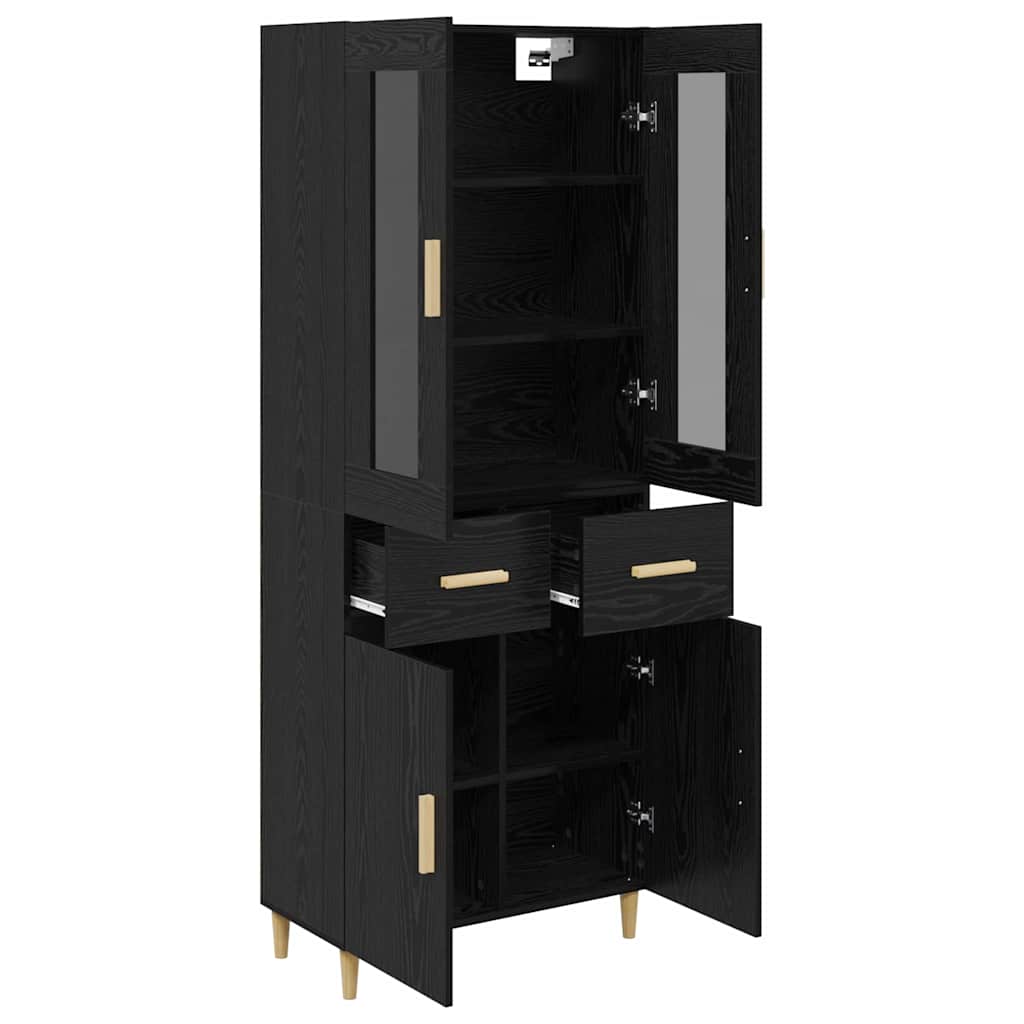 Highboard Μαύρη Οξυά 69,5 x 34 x 180 εκ. Επεξεργασμένο ξύλο - Pakobazaar