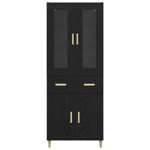 Highboard Μαύρη Οξυά 69,5 x 34 x 180 εκ. Επεξεργασμένο ξύλο - Pakobazaar