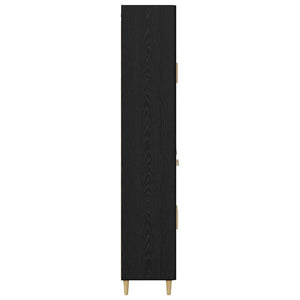 Highboard Μαύρη Οξυά 69,5 x 34 x 180 εκ. Επεξεργασμένο ξύλο - Pakobazaar