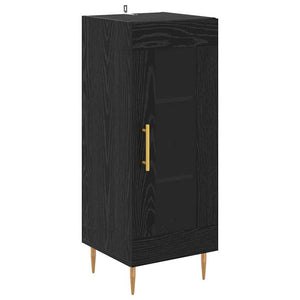 Highboard 2 pcs Μαύρη Οξυά Επεξεργασμένο ξύλο - Pakobazaar