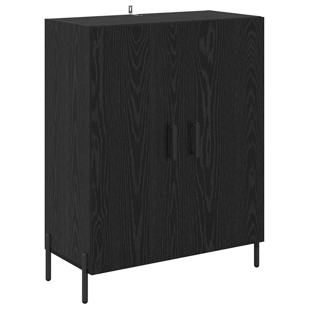 Highboard 2 pcs Μαύρη Οξυά Επεξεργασμένο ξύλο - Pakobazaar