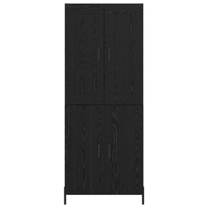 Highboard 2 pcs Μαύρη Οξυά Επεξεργασμένο ξύλο - Pakobazaar